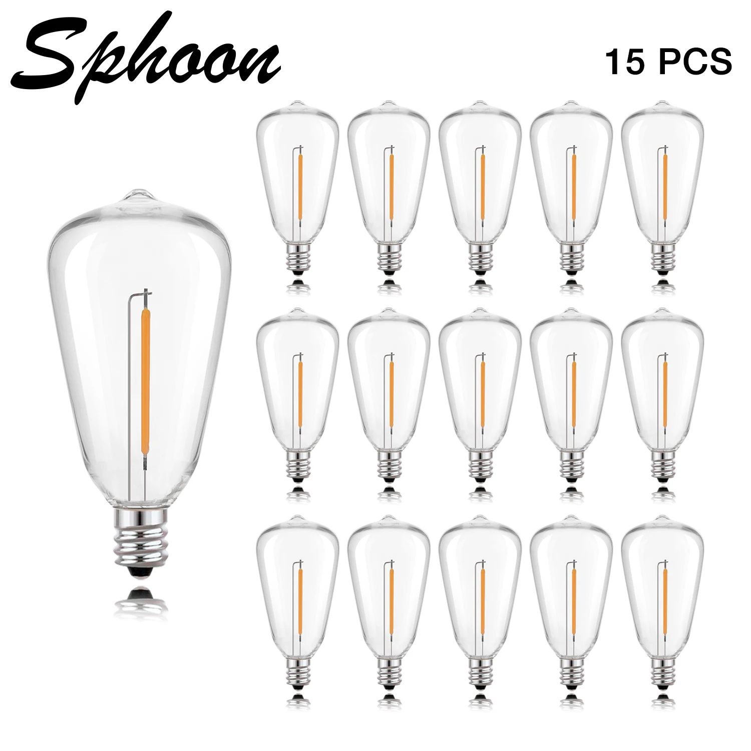 Vintage ST38 Led Replacement Light Bulbs Plastic E12 1W Equvalent 7W Incandescent Decorative Shatterproof Bulbs For String Light