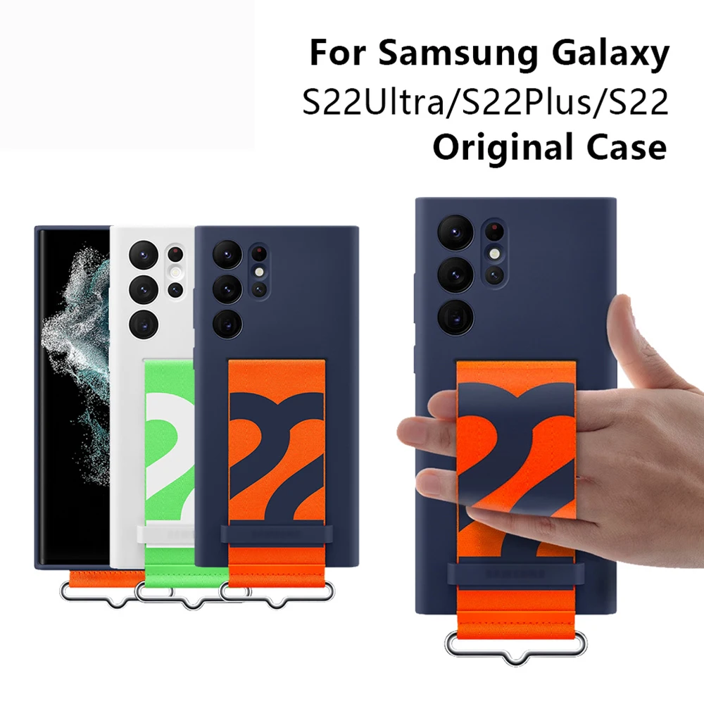 สำหรับ Samsung Galaxy S22 Ultra สายคล้องข้อมือซิลิโคนผู้ถือกันกระแทก S22 Plus S22 + สายรัดข้อมือ Anti-Fallmobile โทรศัพท์ฝาครอบ