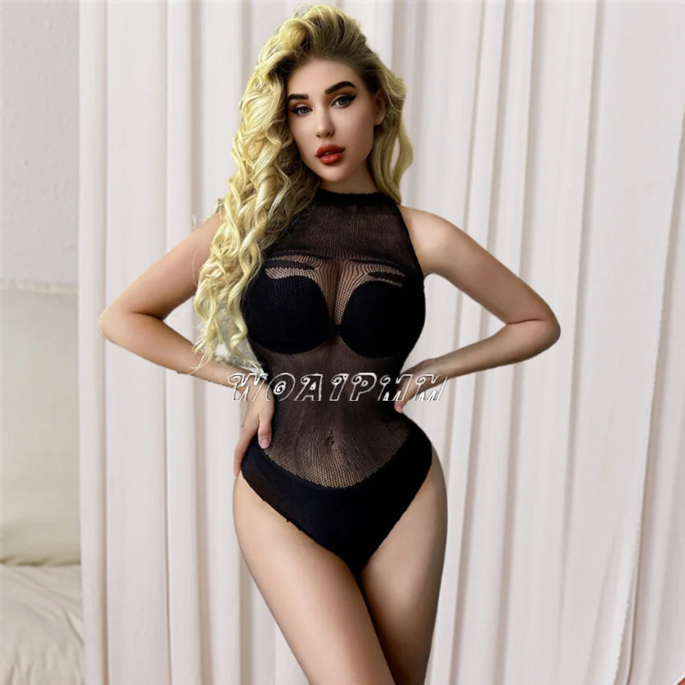 Women's Tight Lingerie Costume Erotic Fishing Net Hollow Out See Through Body Suit Clothes Sleepwear Underwear Ladies 18 Styles