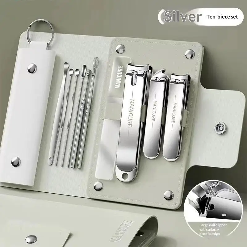 10-Piece Nail Clipper Manicure Set Portable Sharp Durable Pedicure Care Tools Suitable for Home Travel Gift