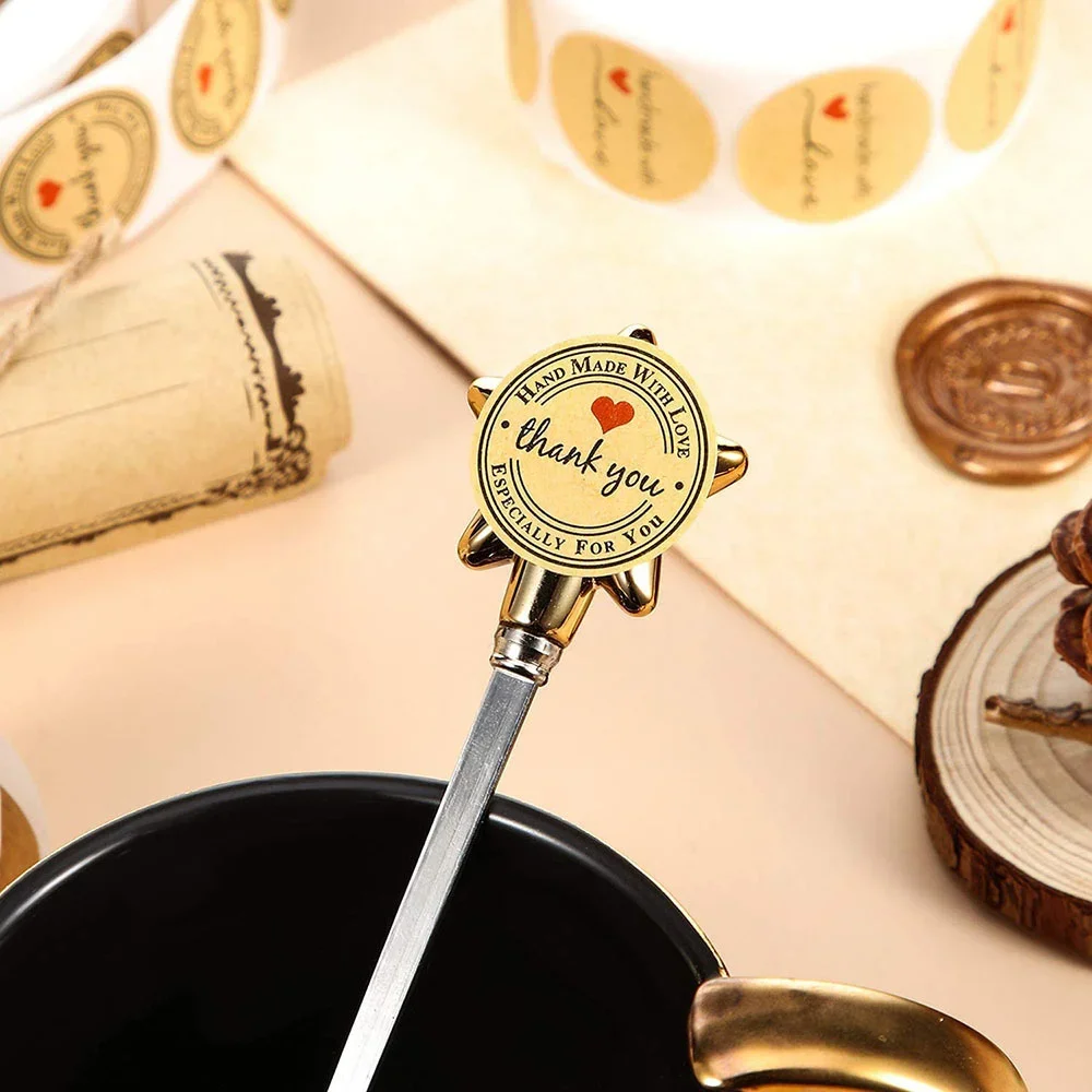 500 قطعة لفة شكرا لك ملصقات تسميات Stamps جولة الأزهار متعدد الألوان المغلفات لطيف إغلاق الزفاف الديكور هدية لواصق الختم