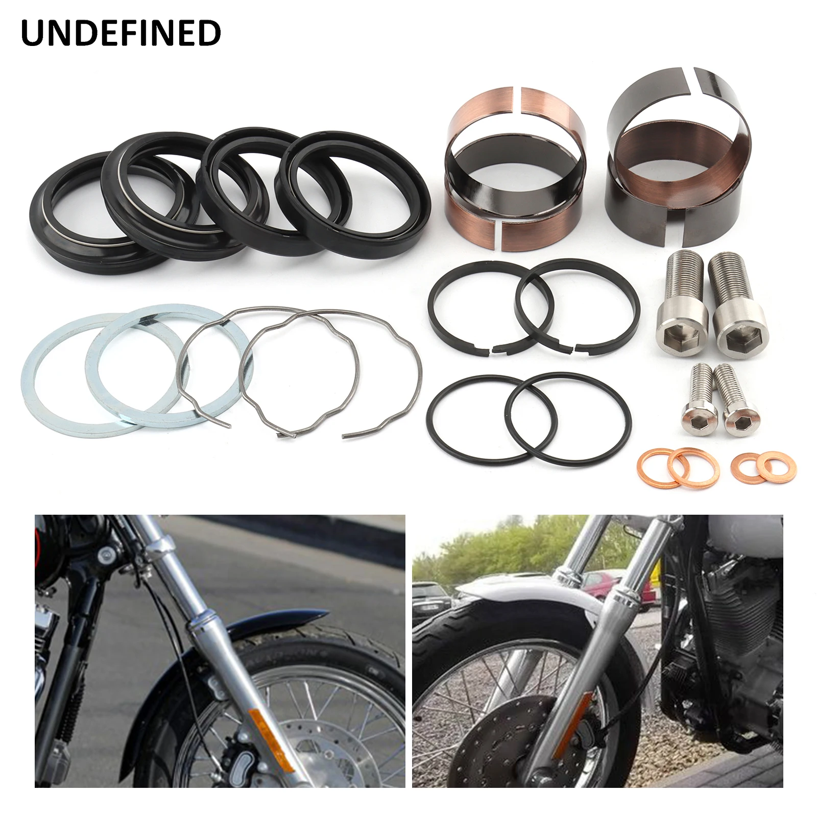 49mm Motorcycle Front End Fork Leg Rebuild Seals Boots Kits For Harley Dyna Fat Bob FXDF Low Rider FXDL Street Bob FXDB 06-17