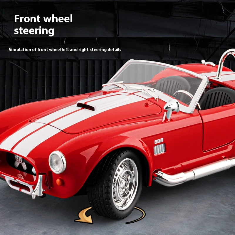 1:24 1965 Shelby Cobra Convertible Roadster Modello Simulazione Suono Luce Tirando Pneumatico Ammortizzante Ragazzi Regalo Di Compleanno