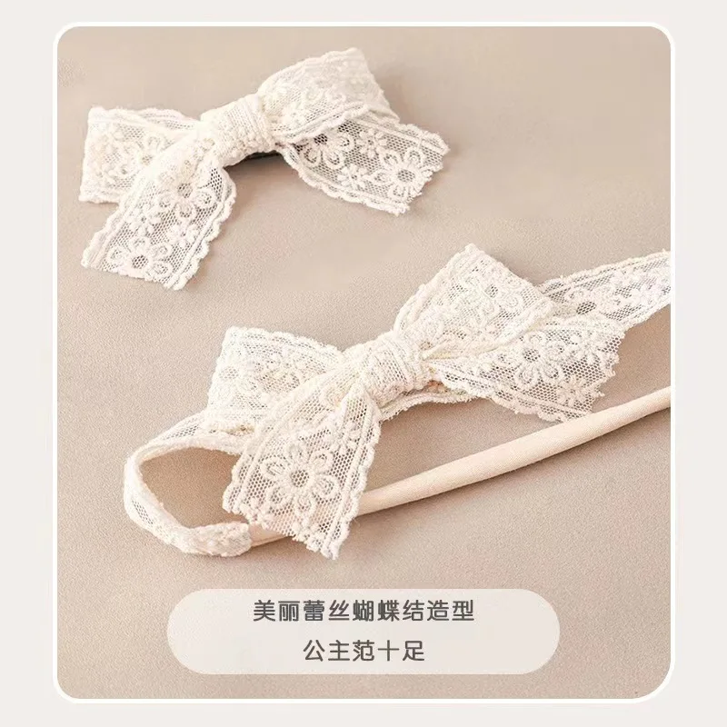 Children's Hair Accessories Baby Lace Bow Baby Headband Spring Summer New Style Girls' Hair Clip Bangs Clip Baby Accessories