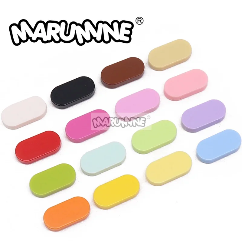 

MARUMINE 600PCS 1x2 Oval Bricks MOC Parts 1126 Compatible with Major Brands Kids DIY Construction Educational Building Blocks