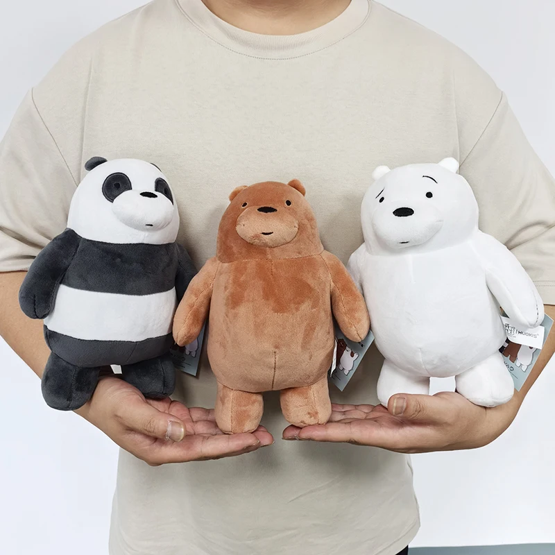 We Bare Bears Plush Toy Sitting vs Standing Grizzly Panda IceBear Cartoon Stuffed Animal Toys Doll For Kid Gift