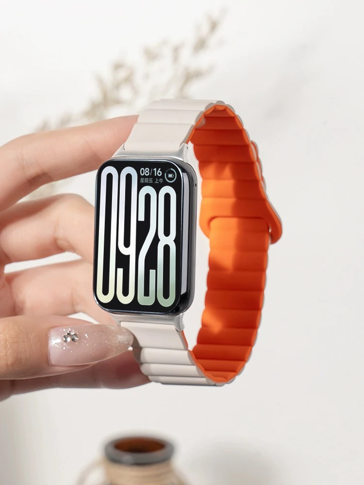 Soft Silicone Magnetic strap for Xiaomi Smart Mi band 9 pro/8 pro strap Replacement sport bracelet correa Redmi Watch 4 5 6 band