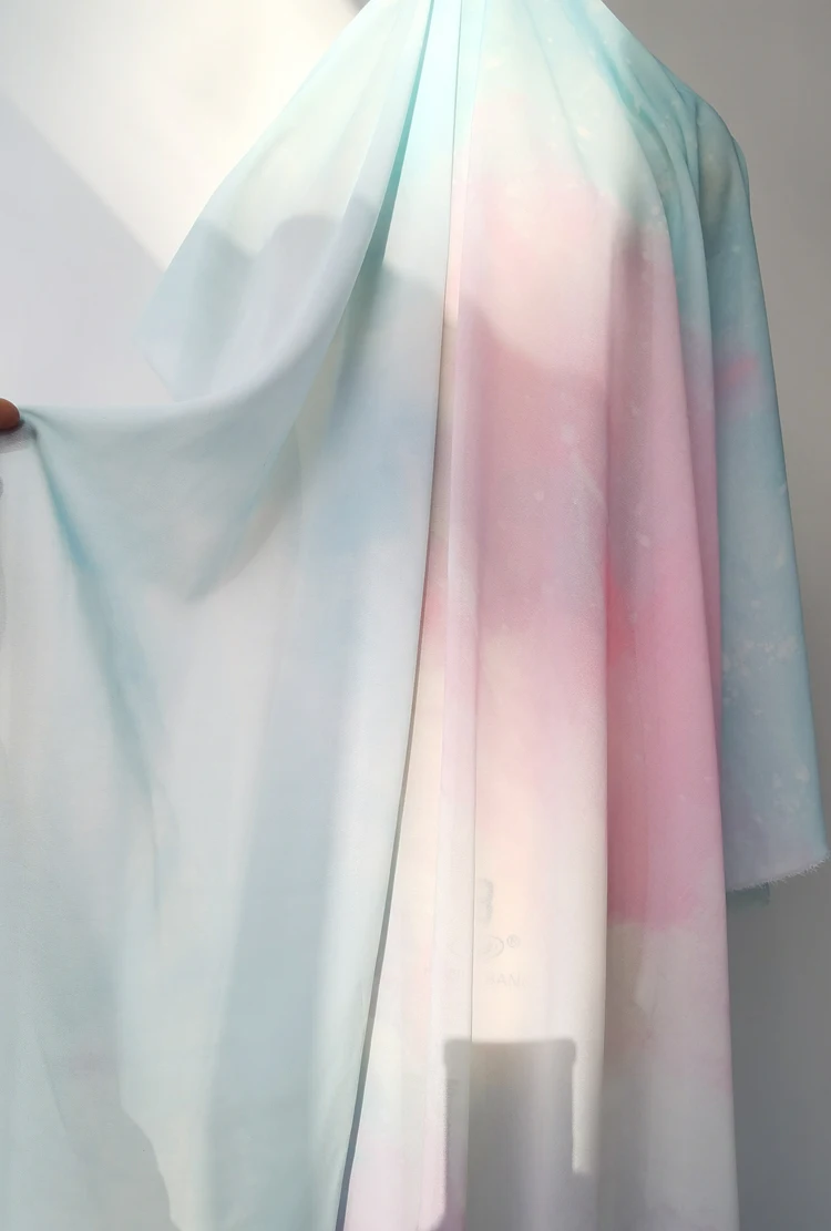 57'' Meterware Ombre Chiffon Stoff Allmähliches Chiffonmaterial für Hochzeit – Detail 11
