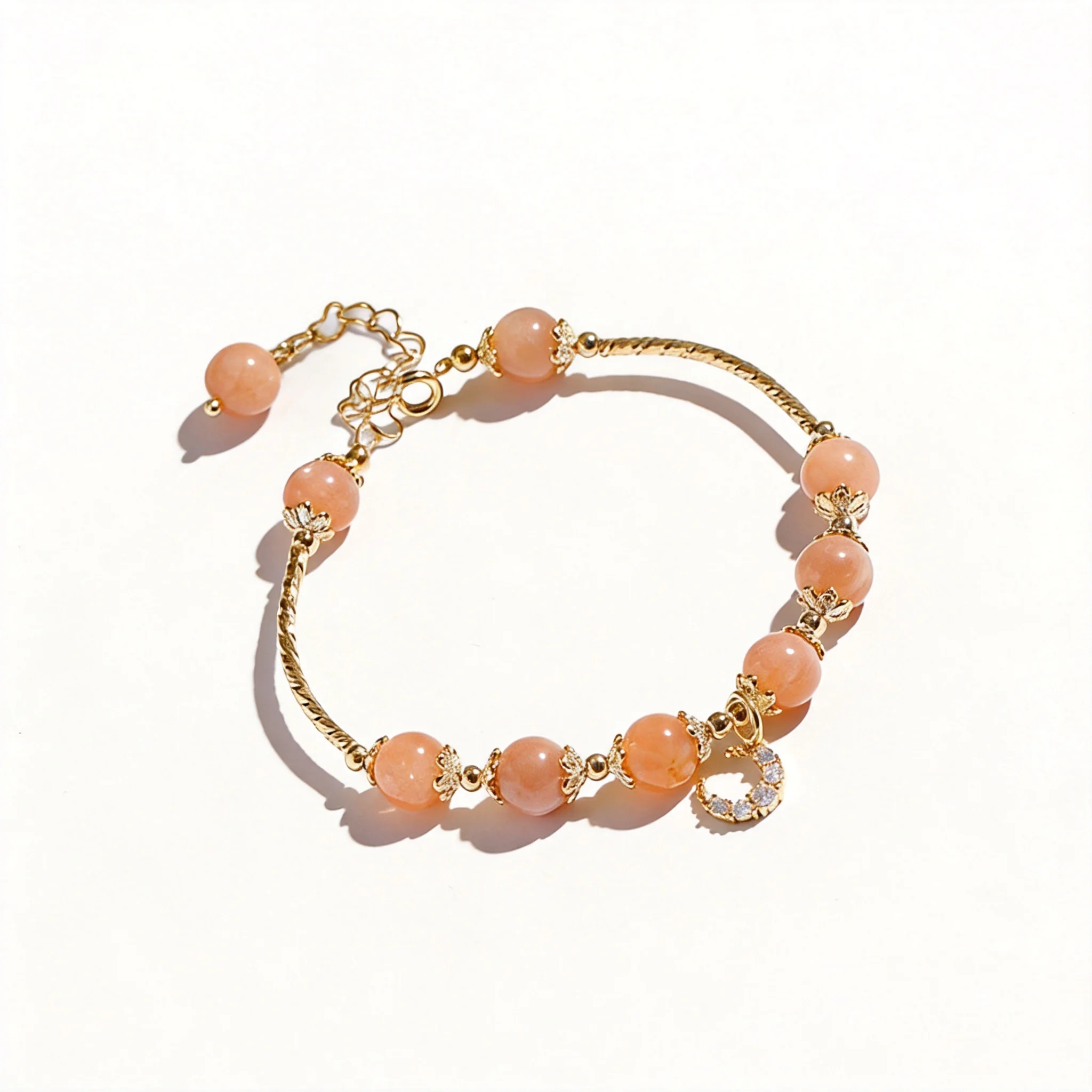 chinese-style-lucky-blessing-adjustable-orange-sunstone-beaded-bracelet-18k-gold-plated-copper-zircon-moon-charm-for-women-good
