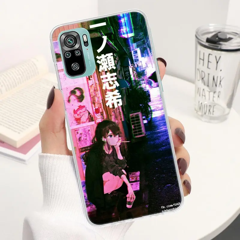 Vaporwave Glitch Anime Coque Phone Case For Xiaomi Redmi Note 13 12S 12 11S 11T 11E Pro Plus 11 10 10S 9 9S 8 8T 5G Cover Note 1