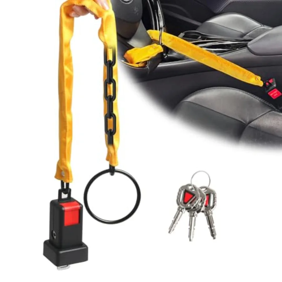 

Steering Wheel Lock, Heavy-Duty Anti-Theft Device with 3 Keys, Universal Fit for Most Vehicles, Trucks, SUVs and Golf Cart Secu