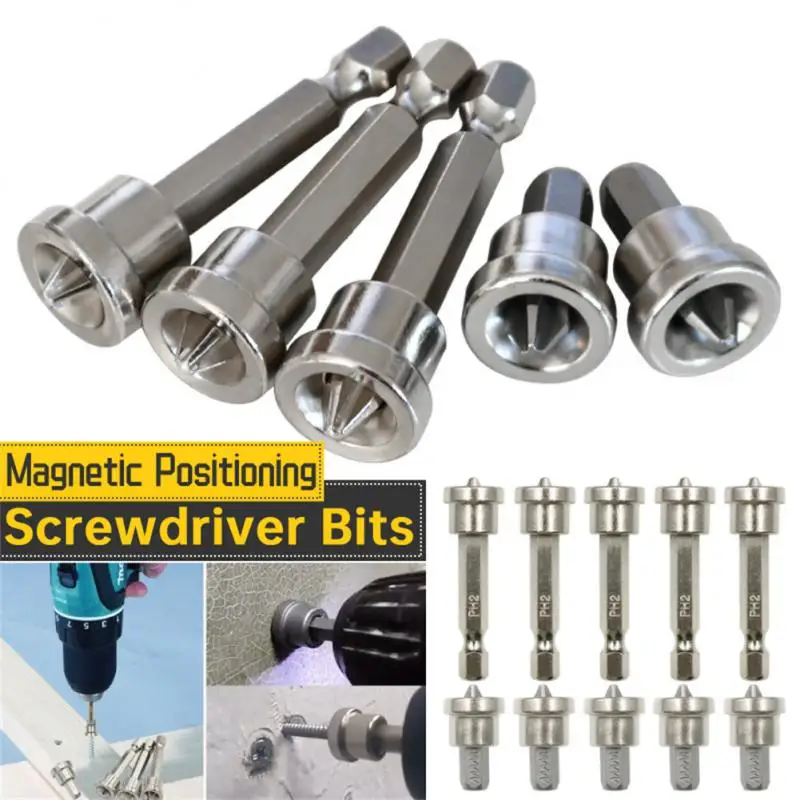 Magnetic Positioning Drywall Screwdriver Tip Bits 25/50mm Gypsum Board Plasterboard Screws Locating Batch Head Drilling