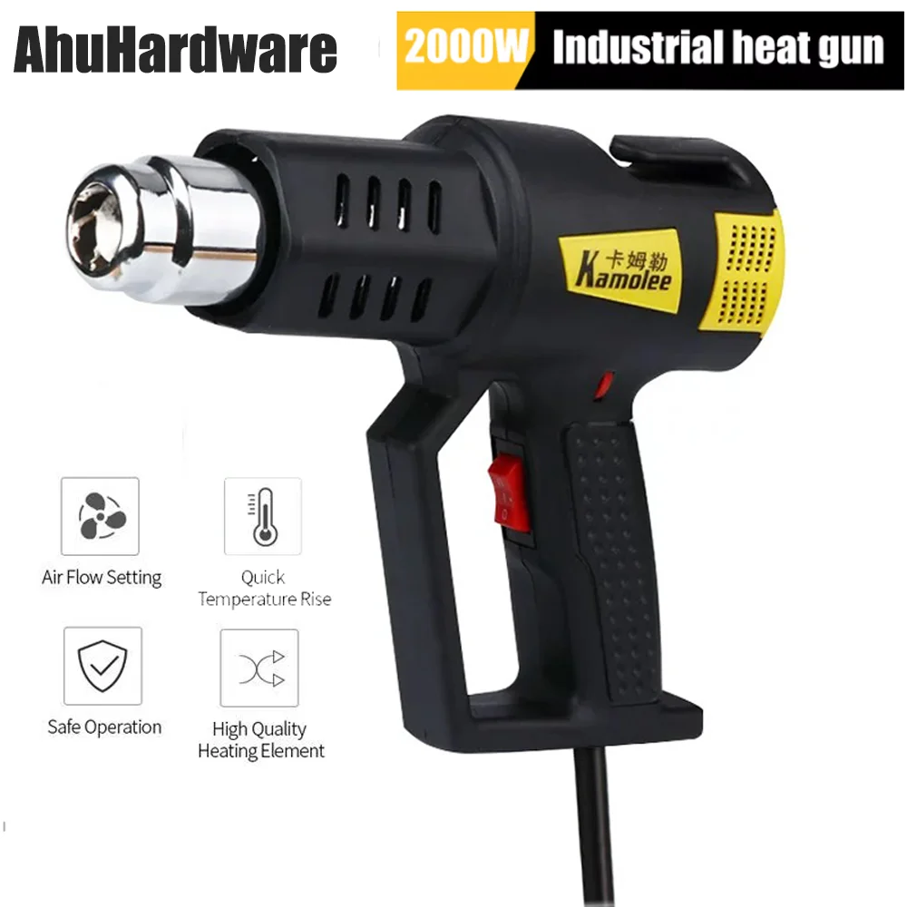 

2000W Industrial Electric Hot Air Gun Digital Display Car Film Heat Gun Air Dryer for Soldering Thermal Blower Shrink Wrapping