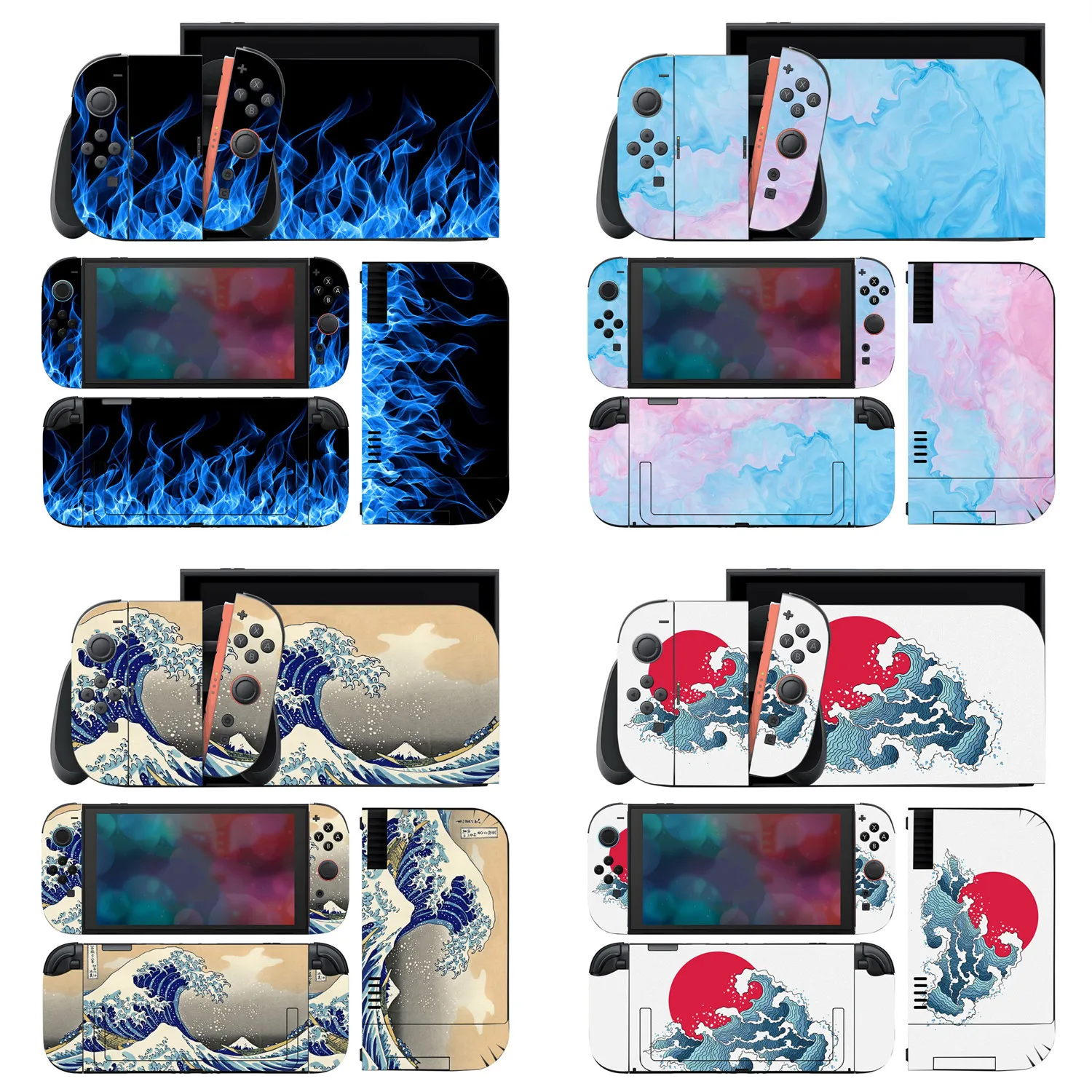 Switch2 Full Body Protective Vinyl Skin Sticker – Ukiyo-e & Galaxy Theme Console Decals for Joy-Con and Dock