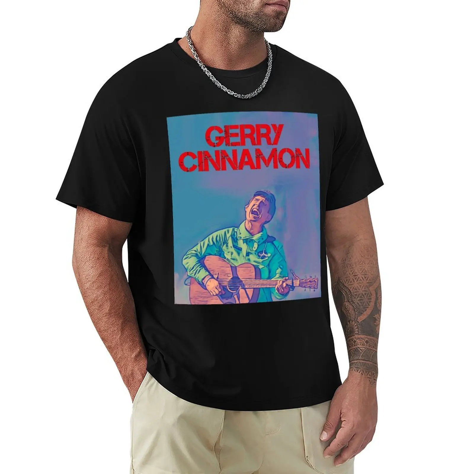 Camiseta divertida con estampado artístico de Gerry Cinnamon para hombre, regalo para fanáticos de la música, camiseta informal de moda urbana