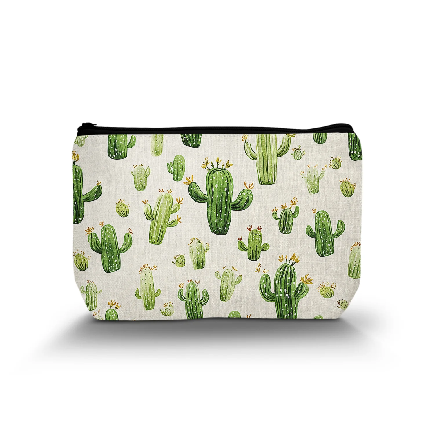 1Pc Cute Desert Cactus Cosmetic Bag Funny Cosmetic Bag For Women Portable Cosmetic Bag With Zipper Best Gift For Friends