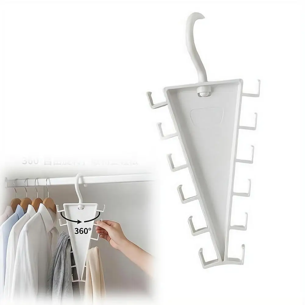 360 °   Organisateur de penderie multi-crochets en V, 12 crochets, double face, efficacité de rangement, gain de place, cintre pour vêtements