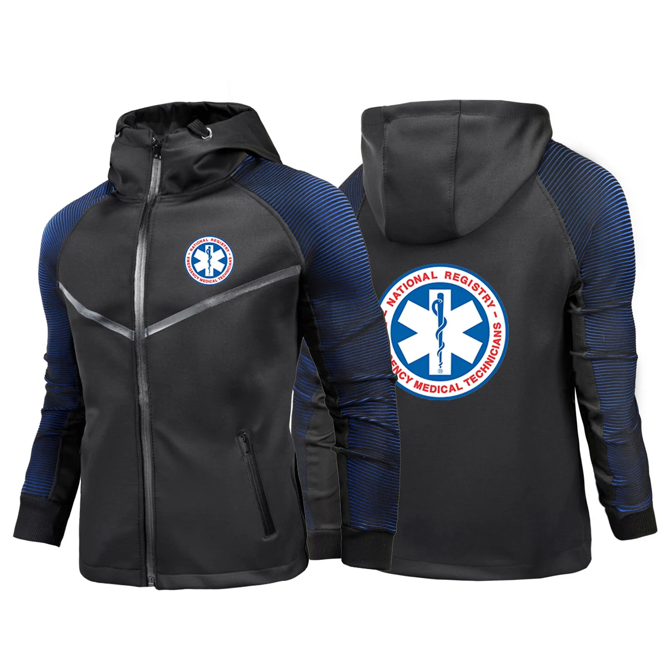 EMT Emergency Ambulance 2024 New Spring And Autumn Men's Printing Zipper Jacket Casual High Quality Hooded Racing Suit Tops