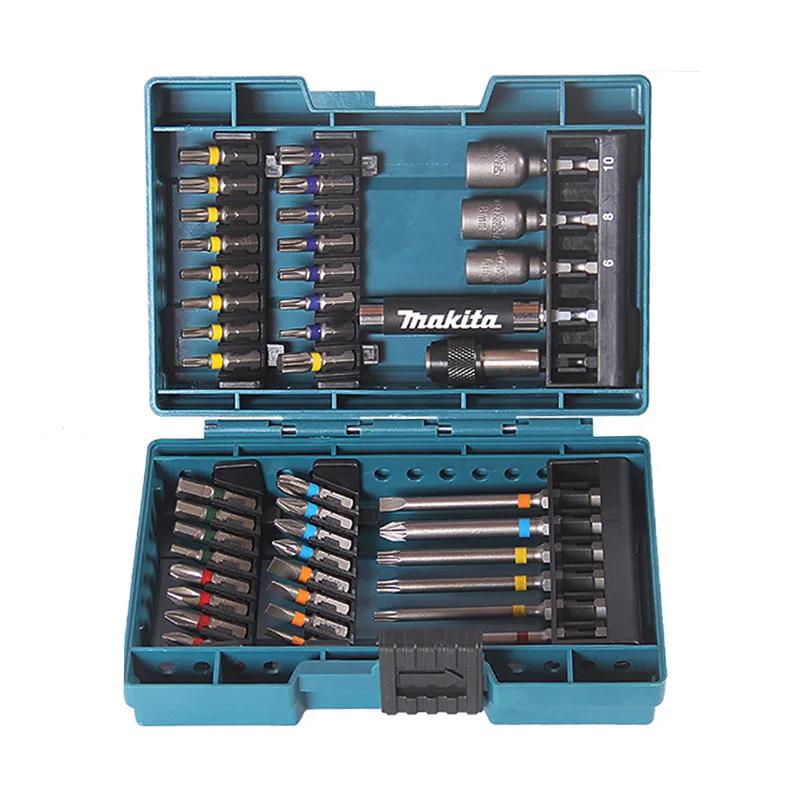 Makita B-55697 Elektrische Schroevendraaier Bits Set 43 Stuks Kleur Gecodeerd Kruis Bloem Type Hexagon Socket Bit Power Tool Bijlagen