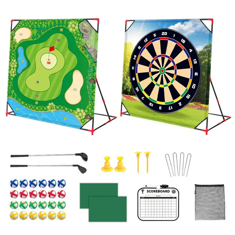 

Chip and Stick Golf Game Golf Hitting Mat Sports Activities with Putting Practice Toy and Swing Training Tool for Kids and