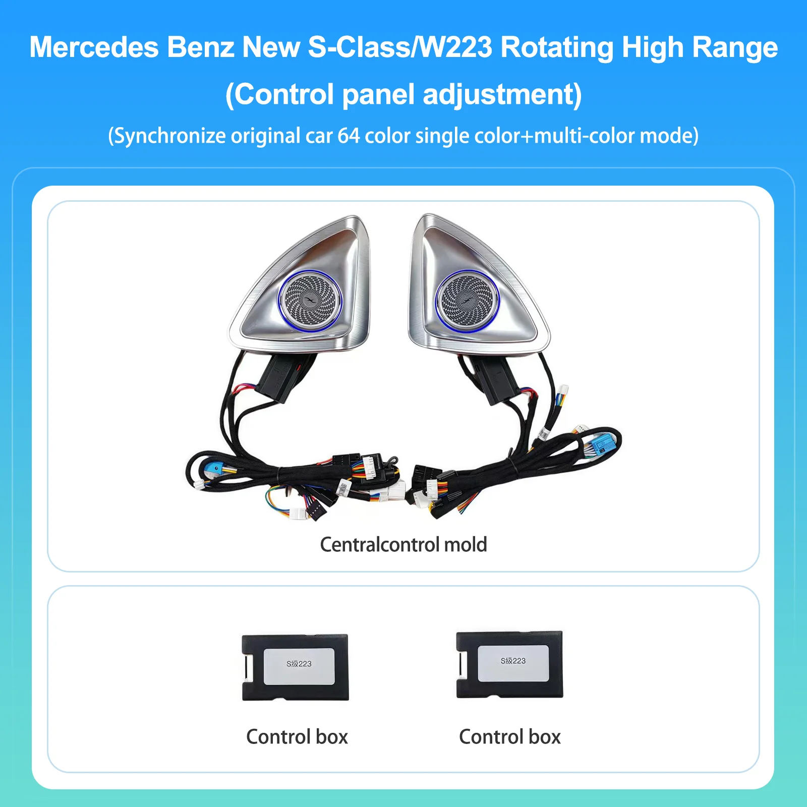 Past Voor Mercedes W167 W177 W205 W206 W213 W214 W222 W223 X253 X254 GLE GLS GLC EEN C E S OEM Gegoten 4D Roterende Tweeter Ambient L