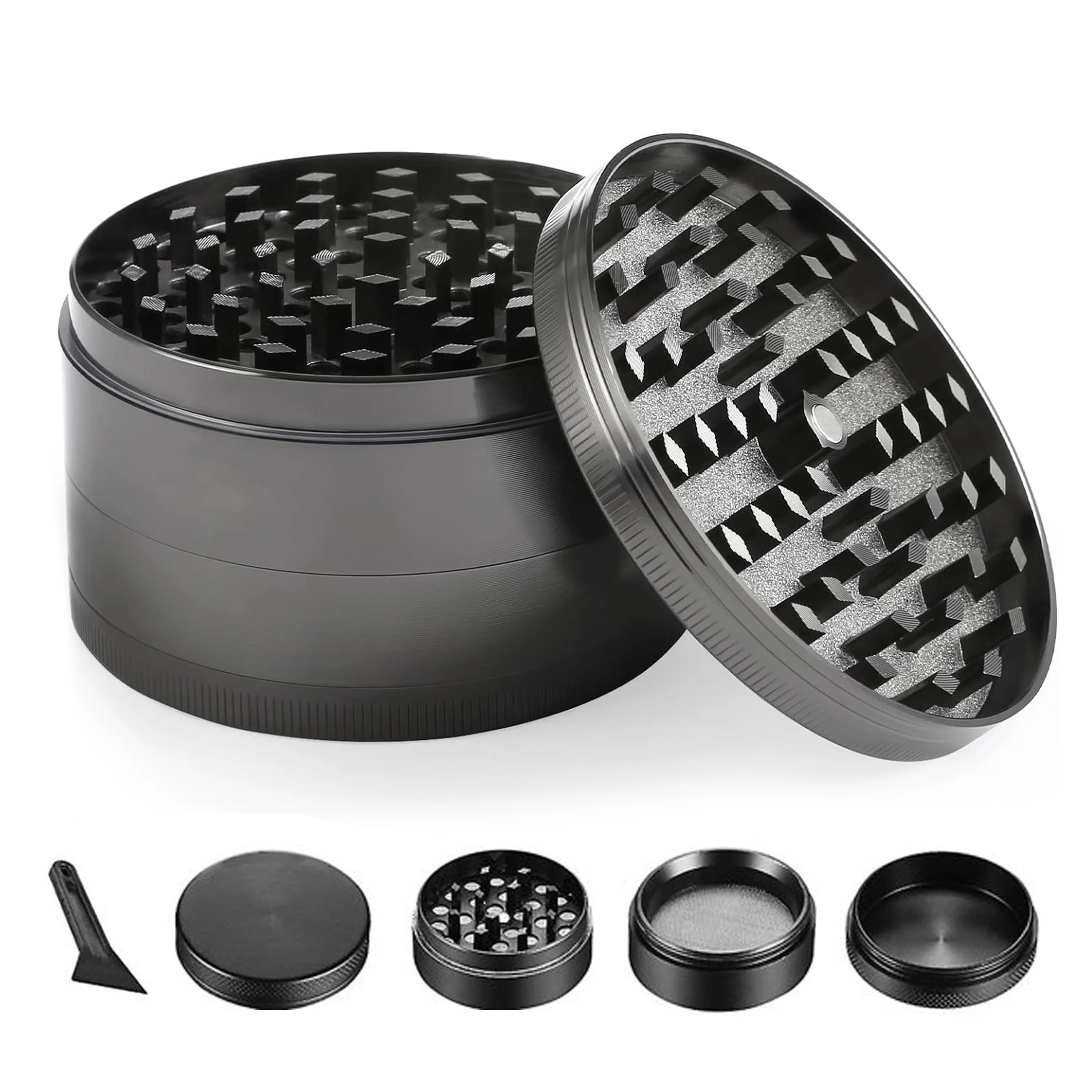 

63mm Mini Herb Grinder for Smoking 4 Layers Mill Zinc Alloy Tobacco Crusher Dry Herbal Grinders Grass Smoke Accessories