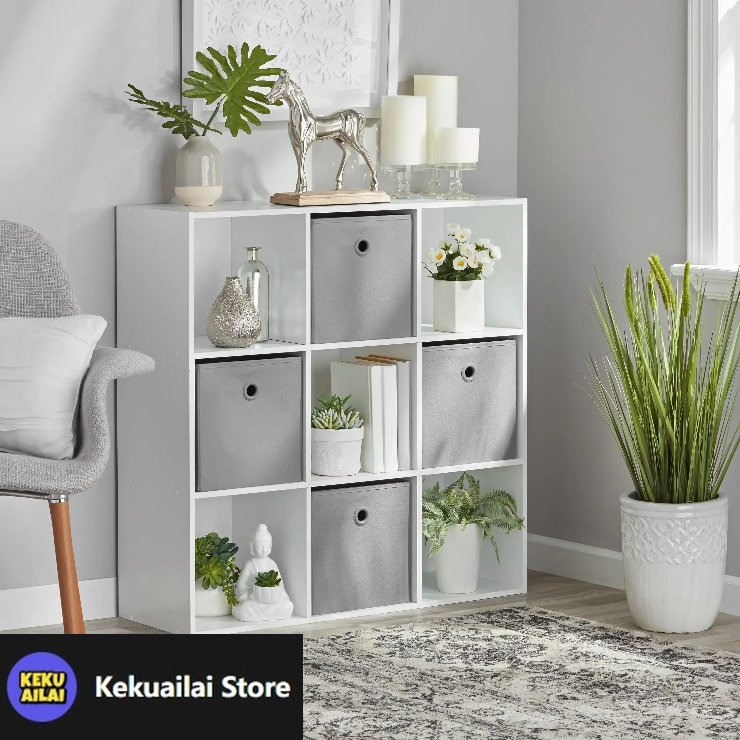 

11" 9-Cube Storage Organizer, White