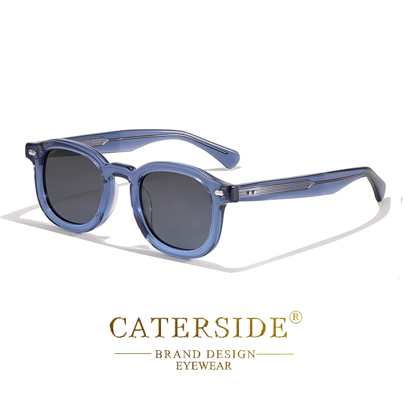 CATERSIDE Retro Runde Herren-Sonnenbrille mit kleinem Rahmen, hochwertige Sonnenbrille mit Acetat-Rahmen, für Damen, Partys, Reisen, Outdoor-Brille – Detail 10
