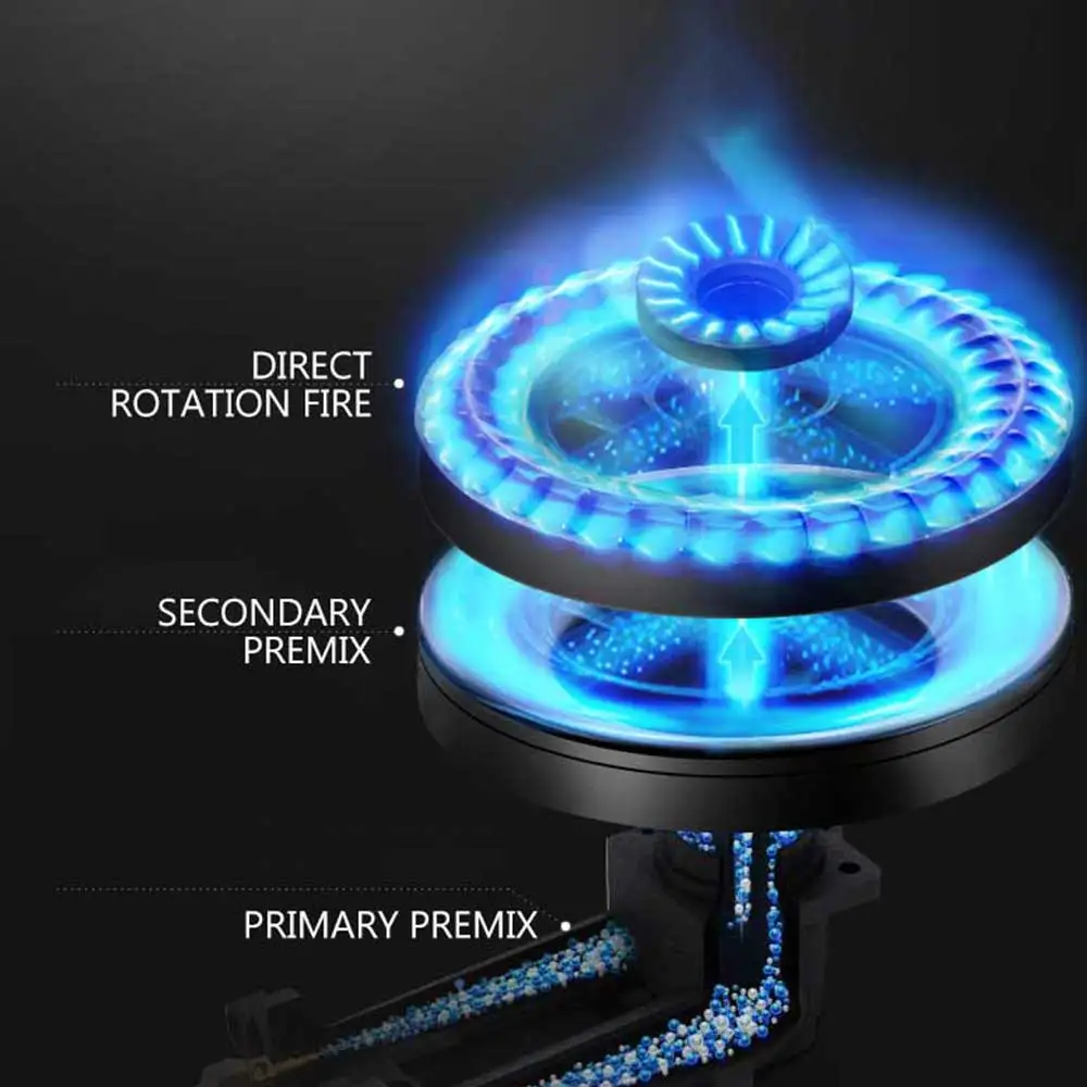 4.8KW Stainless Steel Gas Stoves For The Kitchen Flameout Protection Cocina Gas Hob horno De Gas Empotrable