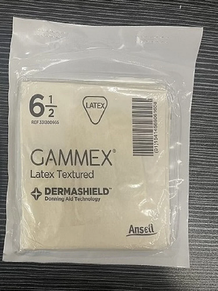 Imagem -04 - Anbuy-gammex Látex Texturizado Luvas de Borda Reta sem pó Edição Estendida Par