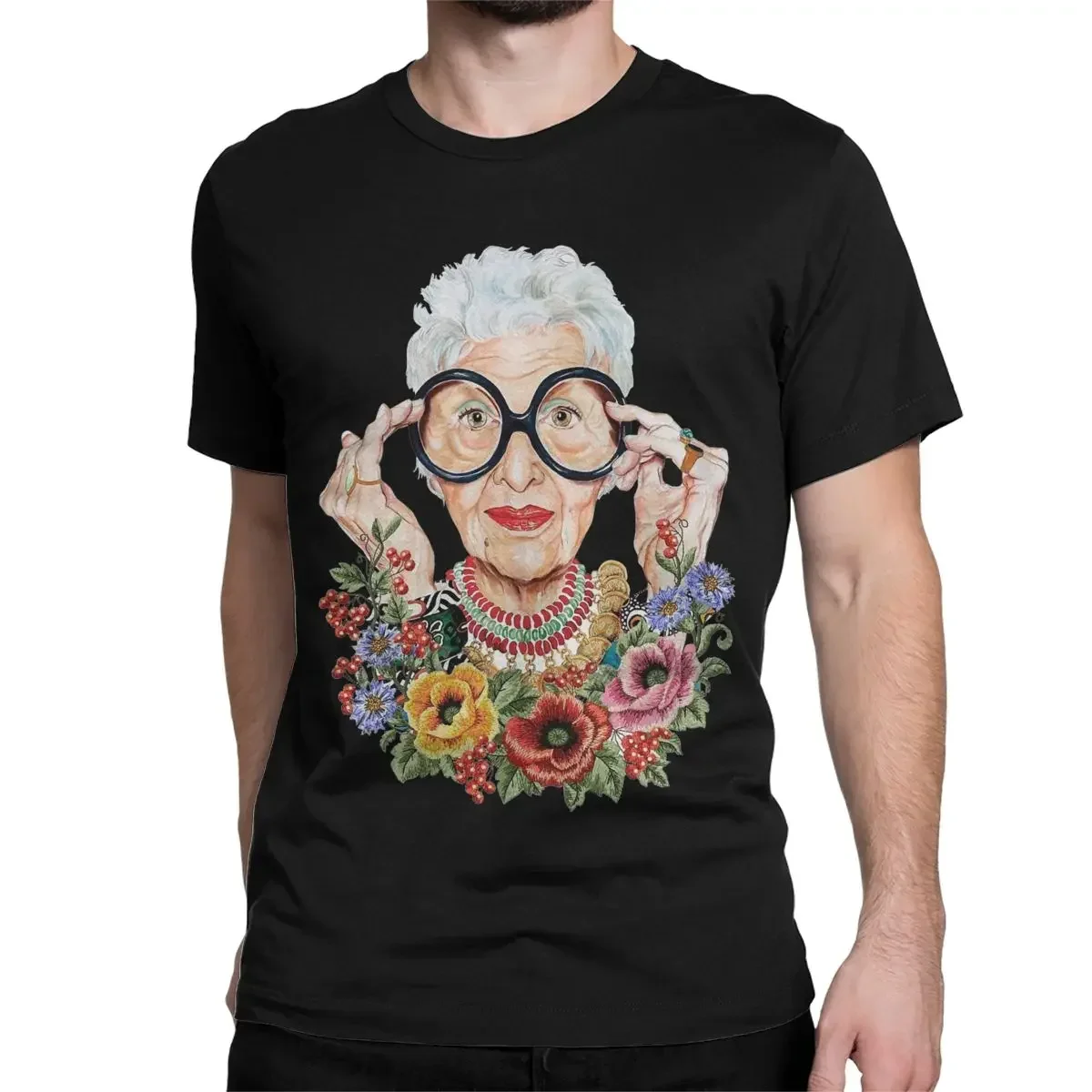 Iris Apfel Fashion Lady Men T Shirts Vintage Short Sleeve Round Collar TShirt 100% Cotton Gift Idea Clothes oversized streetwear