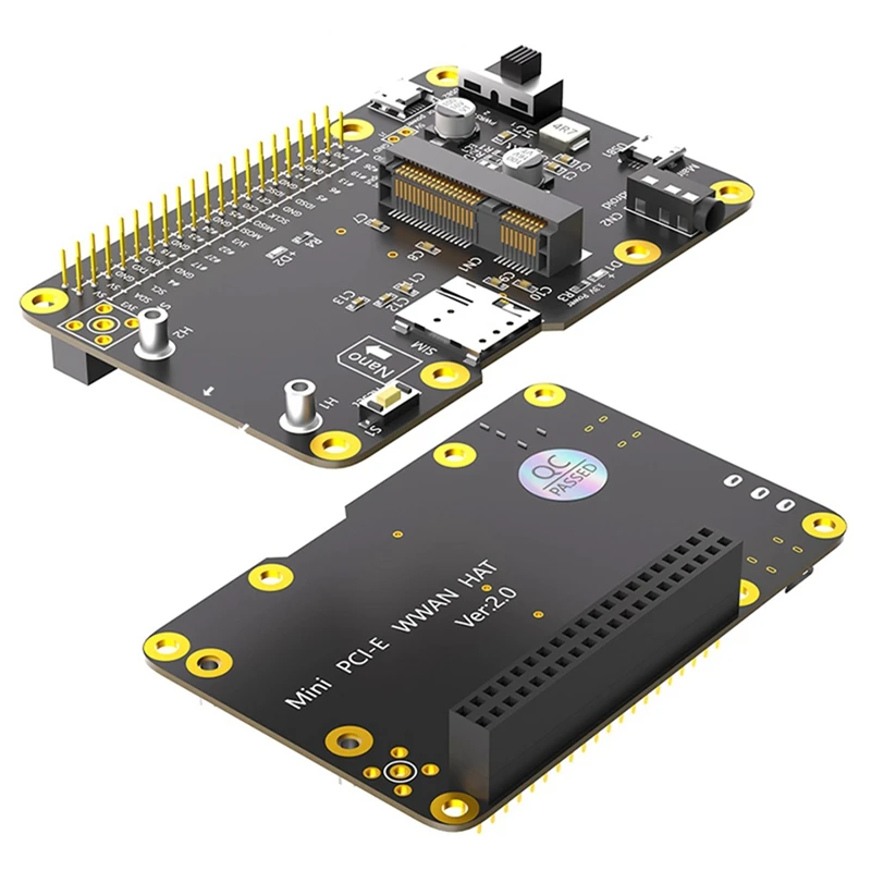 Mini PCI-E WWAN HAT for 3G/4G & LTE Base HAT Expansion Board for /Rock64-ABAM
