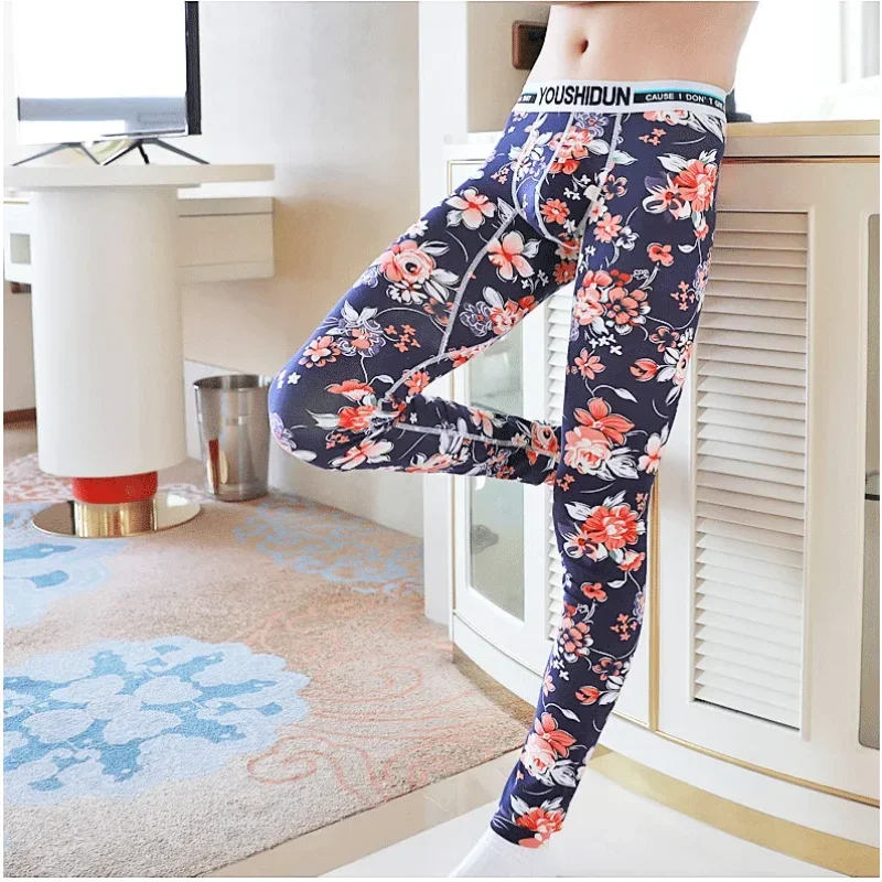 

Men's Autumn Pants Thin Personalized Thermal Underpants Male Youth Students Fall Winter Line Warm Wear Bottoming Thermo Botttoms