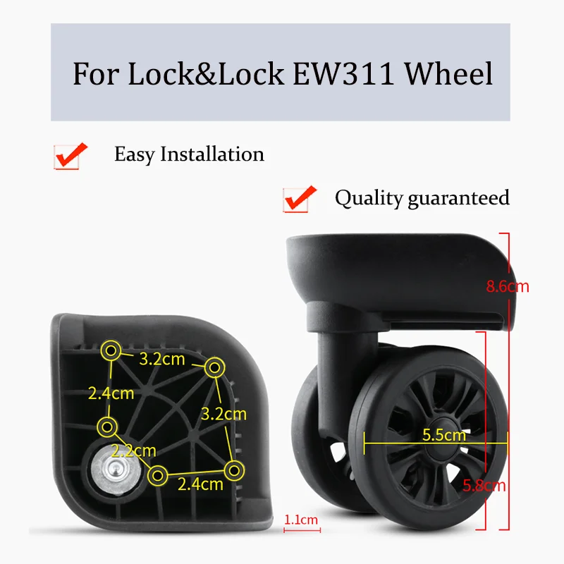 

Suitable For Lock&Lock EW311 Universal Wheel Trolley Case Wheel Replacement Luggage Pulley Sliding Casters wear-resistant Repair