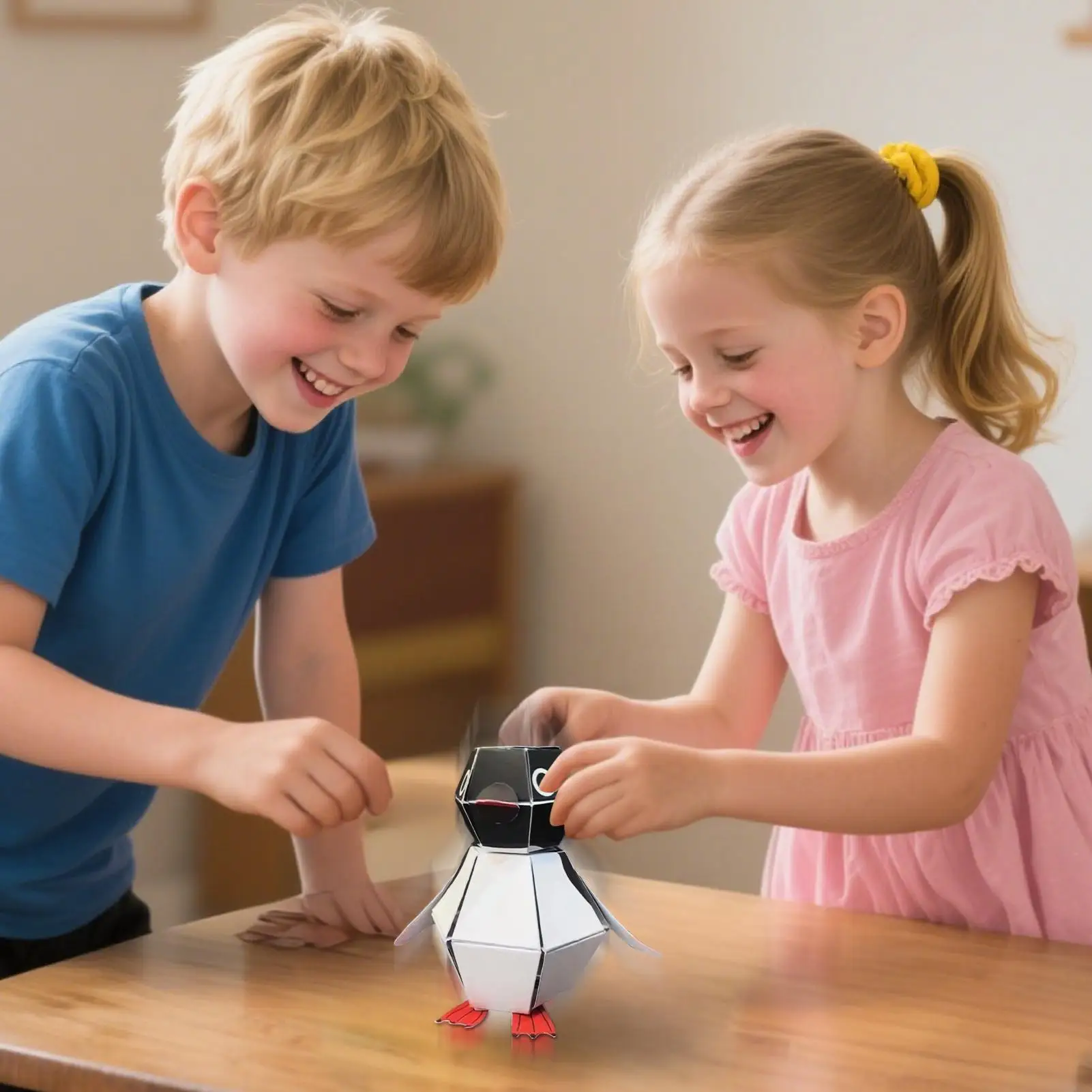 프레스 바운싱 페이퍼 펭귄 조각상 - 동물 장식 공예 키트 소년, 소녀, 어린이, 청소년용, 유치원 파티 교실용