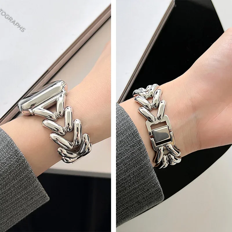 حزام معدني فاخر على شكل قلب الحب لساعة سامسونج جالاكسي 7 6 5 4 40 44 مللي متر 6 كلاسيكي نشط 2 سوار نسائي لحزام هواوي GT2/3 #2