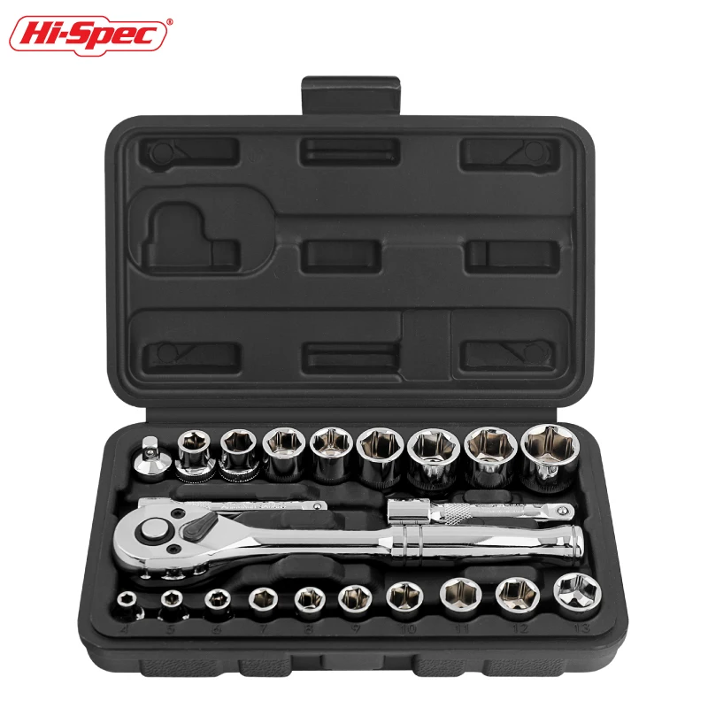 

Hi-spec Car Repair Tools 22pcs 1/4" 3/8"-Inch Car Repair Kit Socket Wrench Ratchet Tool Combination Screwdriver Ratchet Wrench