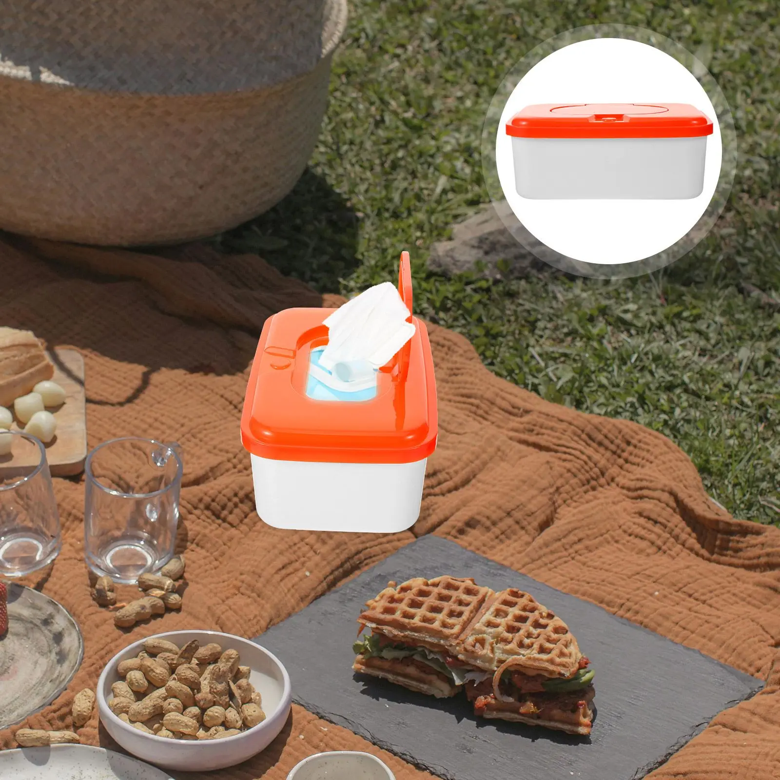 2pcs Plastic Box Baby Wipes Dispenser Bathroom Car Reusable Container Tissue Holder Portable Lightweight Dust Proof Simple