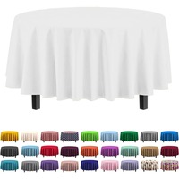 1-10Pcs Disposable Round Table Cloth 84“ Decorative Plastic Tablecloth For Wedding Birthday Christmas Spring Easter Summer Party