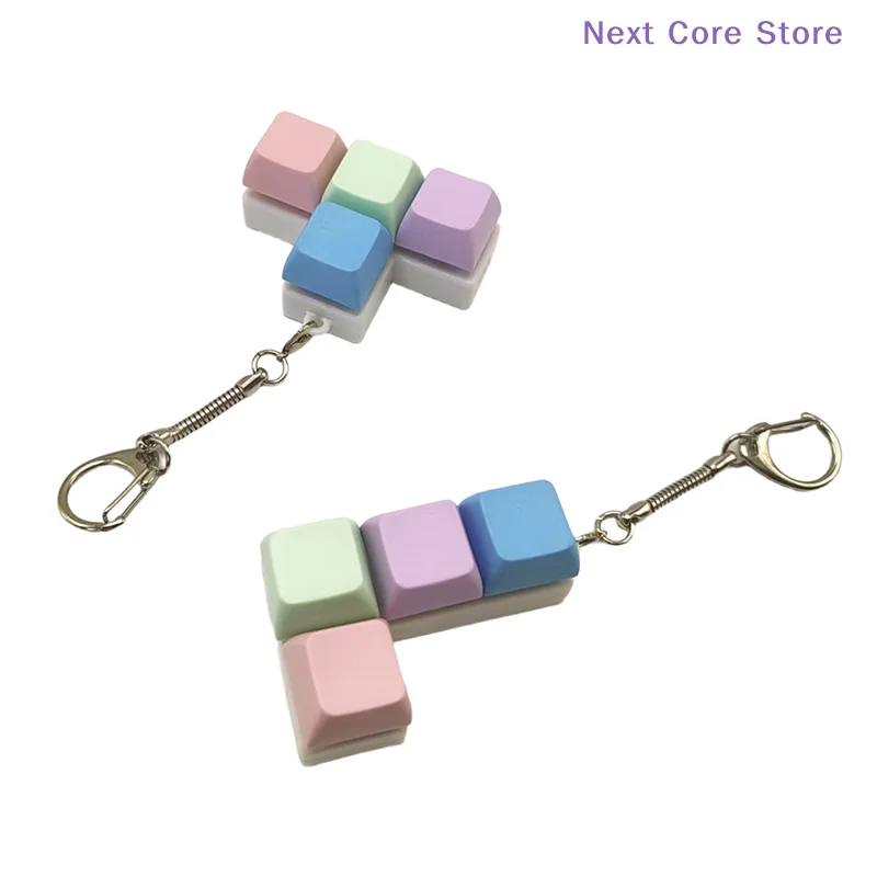 [NC]Creative Decompression Keyboard With Macaron-shaped Keycaps Decompression Keychains And Small Toy Pendants[NC]