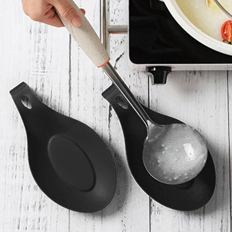 Silicone Insulation Spoon Rest Heat Resistant Placemat Drink Glass Coaster Tray Spoon Pad Eat Mat Pot Holder Kitchen Accessories