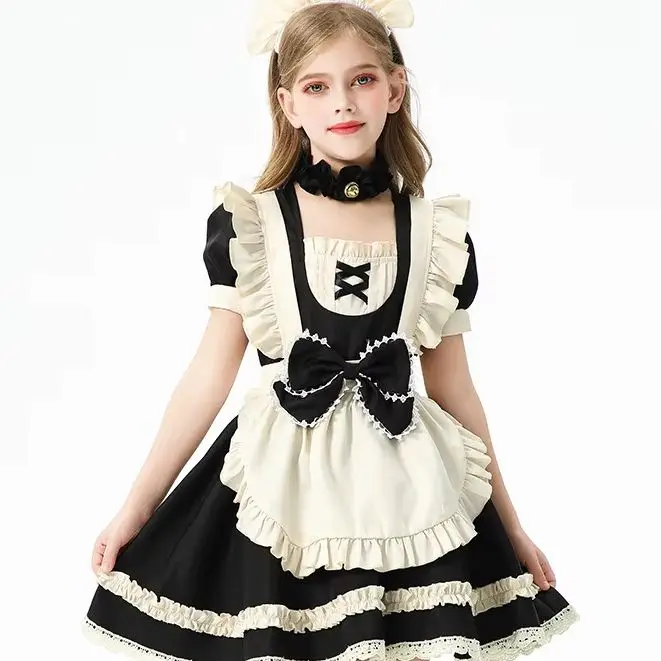 

European and American girls' maid dress, children's clothing, girls' country French lolita dress, children's princess Lolita