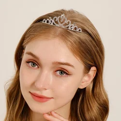 Miallo Birthday Crystal Rhinestone Crown Hair Bands For Kids Girl Hoop Headband Wedding Prom Tiaras Hair Jewelry Accessories