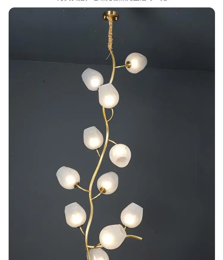 

BOSSEN White Body Glass Copper Adjustable Dimmable Nordic Rectangular Pendant Light New Designer for Dining Room Restaurant