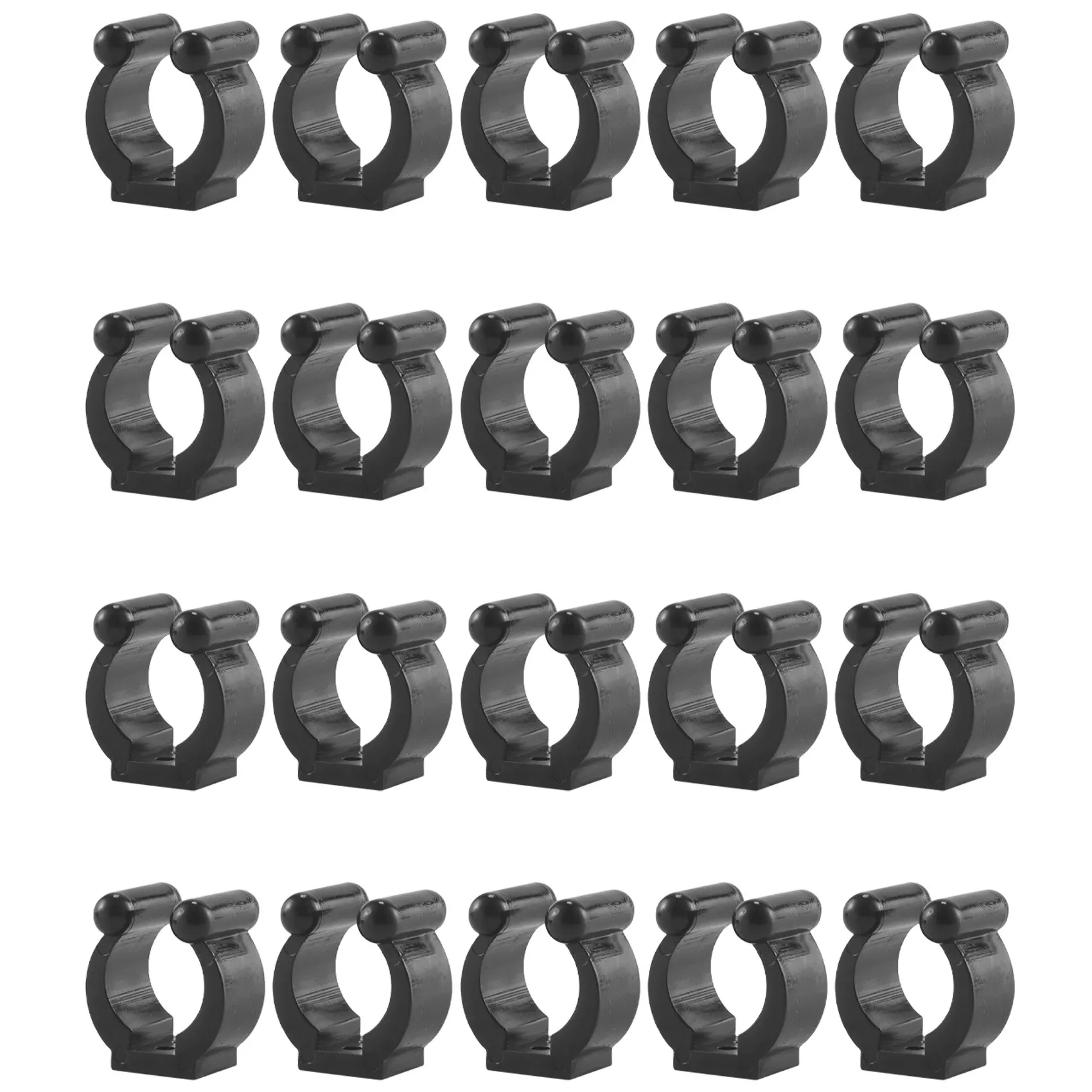 20 Pcs Fishing Pole Rod Holder Clips Black 16Mm Inside Dia Fishing Rod Storage Clips