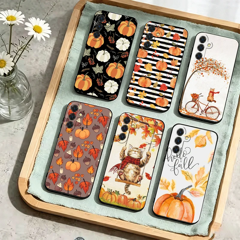 Pumpkin Happy Fall Autumn Phone Case For Samsung Galaxy A17 A16 A15 A14 A13 A57 A56 A55 A54 A53 A37 A36 A35 A34 A33 A27 A26 A25