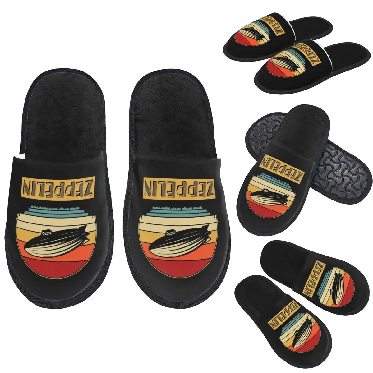 Custom Led Zepelin Slippers Memory Foam Warm Soft Women House Slipper Indoor Cozy Shoes