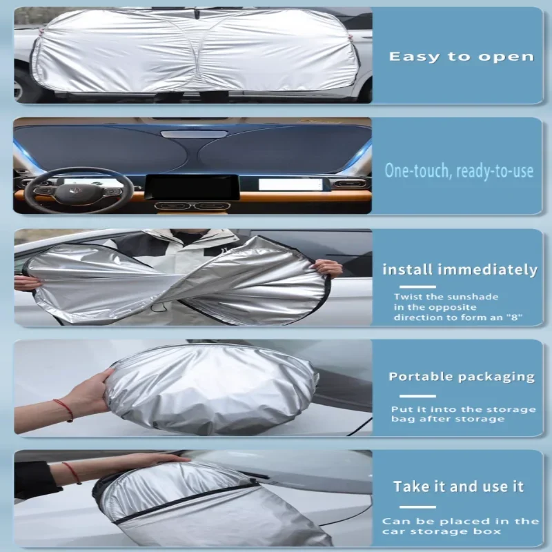 Auto-Sonnenblende für Mercedes-Benz A-Klasse W177 2018~2025 Frontscheiben-Sonnenschutz Wärmeisolierung Sommerkühlung Auto-Zubehör – Detail 6