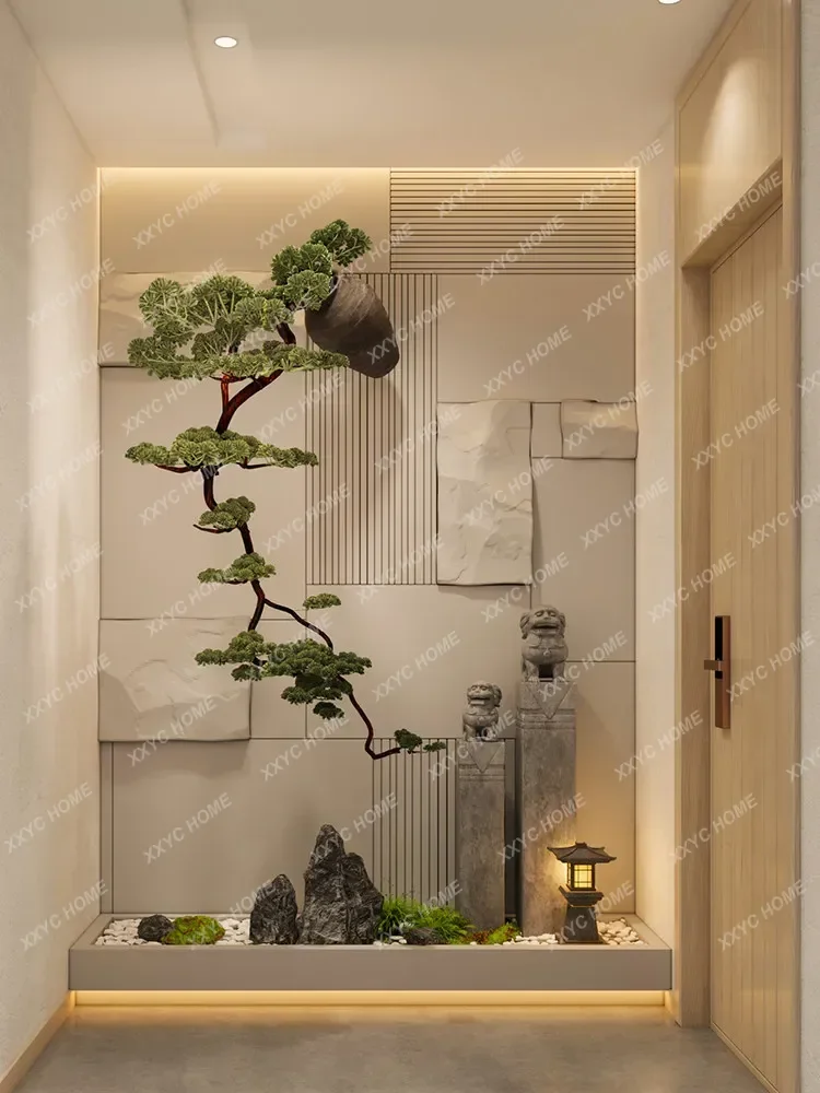 Simulated welcome pine suspended pine landscape hotel restaurant tea room green plant decoration