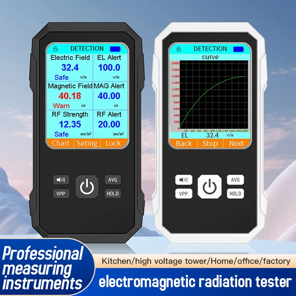 다기능 전기장 자기장 RF 방사선 검출기, 휴대용 전자기 방사선 테스터, EMF 계량기, 3in 1